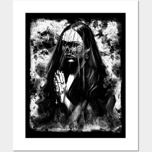 The Spooky Nun Horror Halloween Manga Gothic Creepy Dark Art Posters and Art